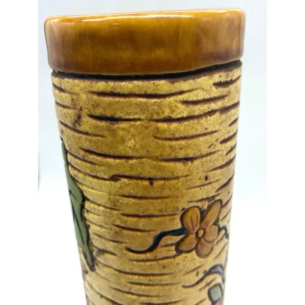 MCM studio pottery 9”‎ Vase fruit and Vegetable signed